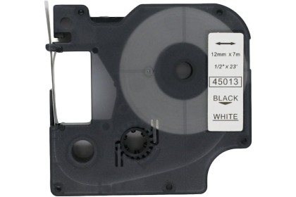 Dymo 45013 Muadil Etiket Black on White 12mm x 7m