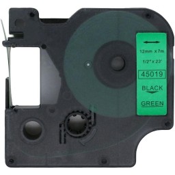 Dymo 45019 Muadil Etiket Black on Green 12mm x 7m
