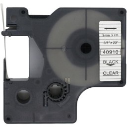Dymo 40910 Muadil Etiket Black on Clear 9mm x 7m