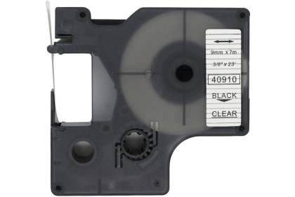 Dymo 40910 Muadil Etiket Black on Clear 9mm x 7m