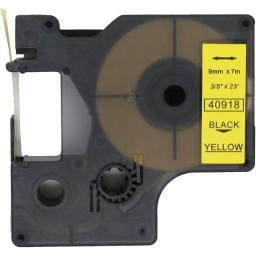 Dymo 40918 Muadil Etiket Black on Yellow 9mm x 7m