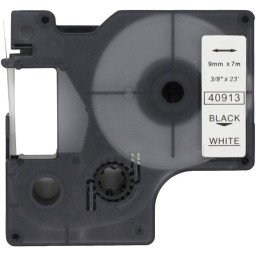 Dymo 40913 Muadil Etiket Black on White 9mm x 7m