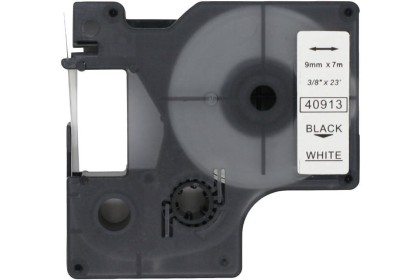Dymo 40913 Muadil Etiket Black on White 9mm x 7m