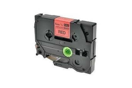 Brother tze411 Muadil Kırmızı Üzerine Siyah Etiket Şeridi 6mm x 8m